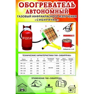 Газовый инфракрасный обогреватель Сибирячка ГИИ 2.3-4.62 кВт